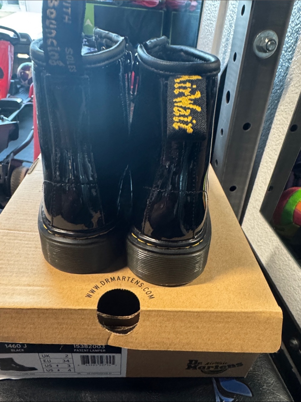 Dr. Martens Kids Black Patent 8-Eye Lace-Up Boot - Picture 3 of 5